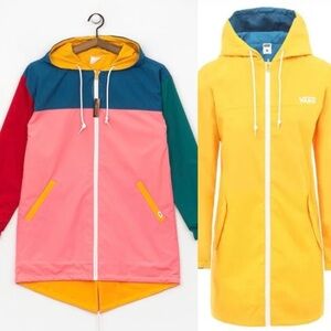 VANS Mercy Reversible Long Utility Rain Wind Jacket | Colorblock | Size Small
